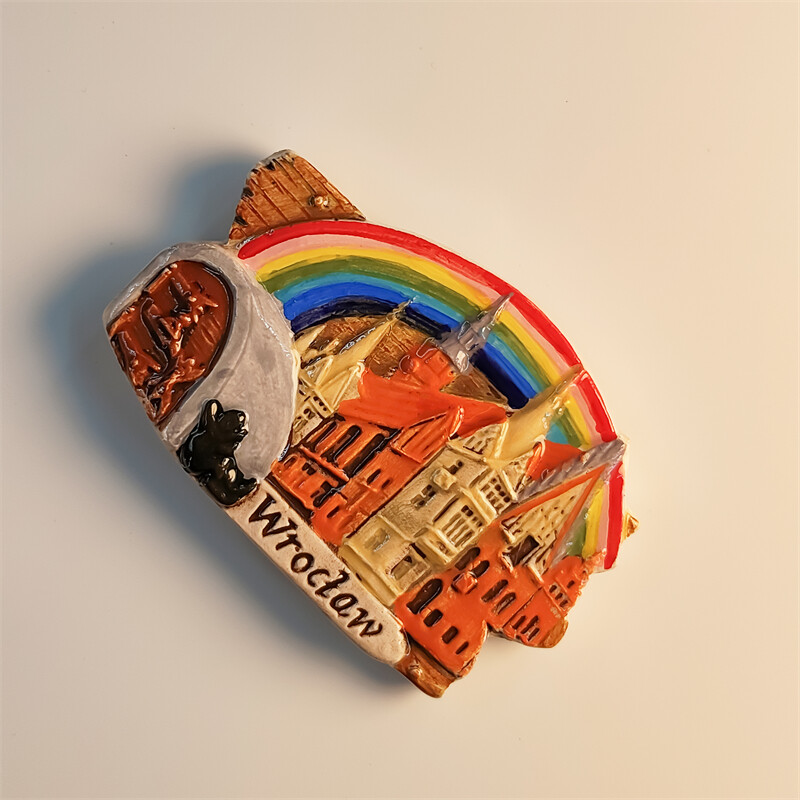 Европа，Полша，Вроцлав，3D стереоскопичен，Туристически сувенири，Картина със смола，Декорация на дома，Магнити за хладилник