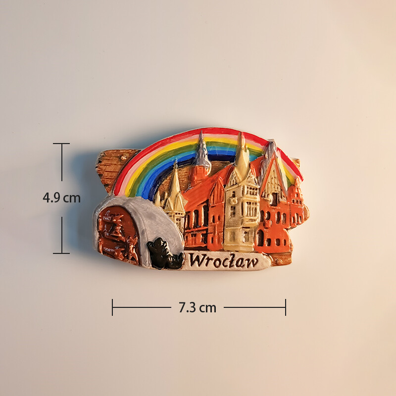 Европа，Полша，Вроцлав，3D стереоскопичен，Туристически сувенири，Картина със смола，Декорация на дома，Магнити за хладилник
