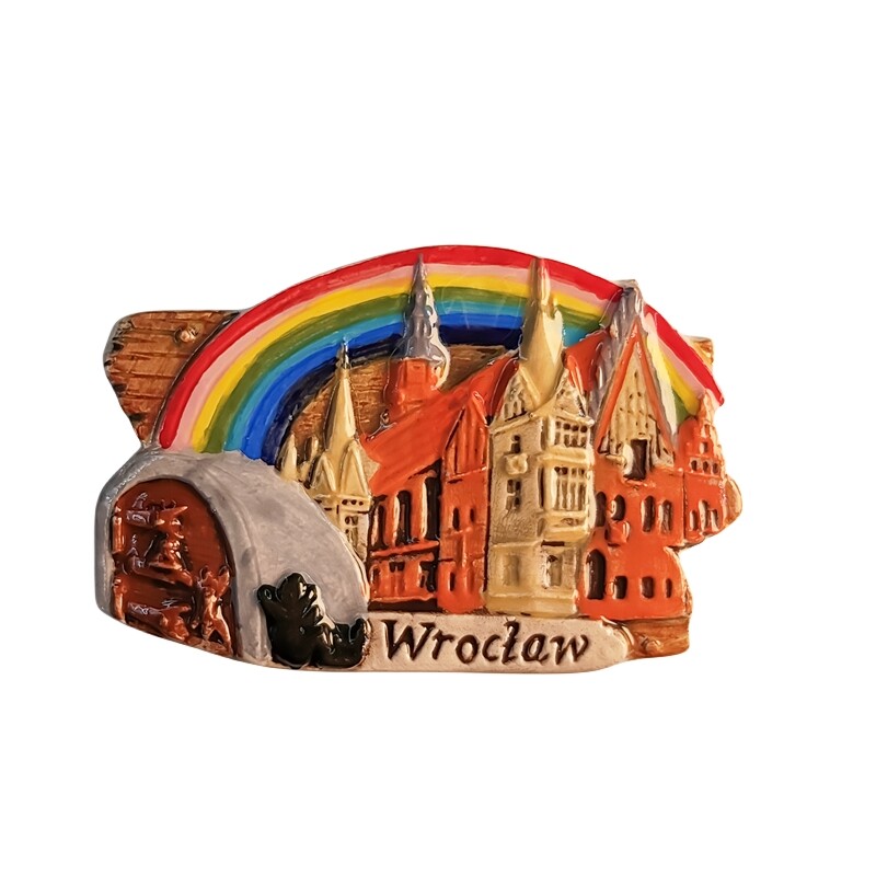 Европа，Полша，Вроцлав，3D стереоскопичен，Туристически сувенири，Картина със смола，Декорация на дома，Магнити за хладилник
