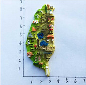 Тайван Китай Туристически сувенир за пътуване 3D Смола Декоративен магнит за хладилник Craft