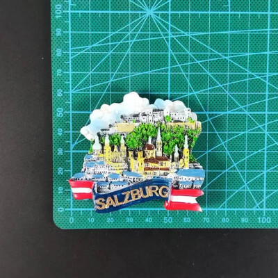 Design creativ Austria Viena Turism Peisaj Magnet de frigider 3D Magnet de frigider Autocolant Suvenir de călătorie Decorare bucătărie