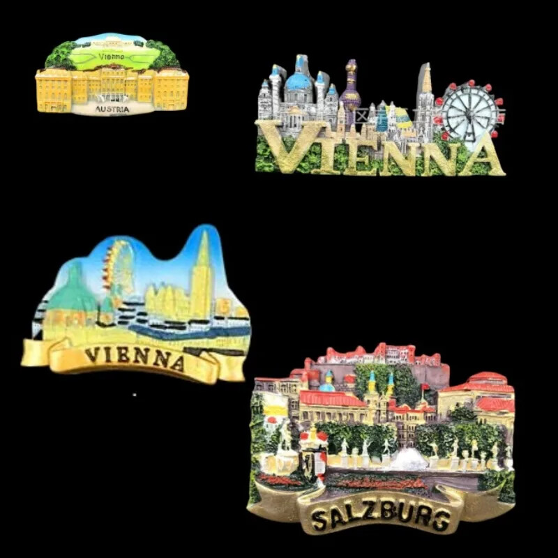 Design creativ Austria Viena Turism Peisaj Magnet de frigider 3D Magnet de frigider Autocolant Suvenir de călătorie Decorare bucătărie