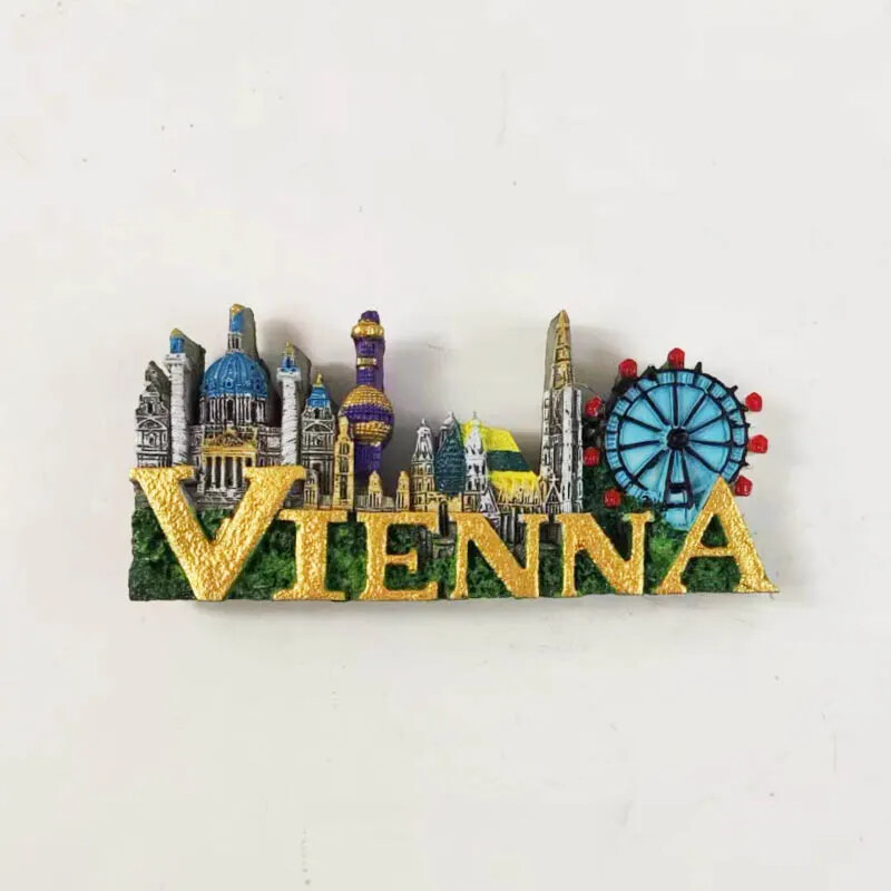 Design creativ Austria Viena Turism Peisaj Magnet de frigider 3D Magnet de frigider Autocolant Suvenir de călătorie Decorare bucătărie