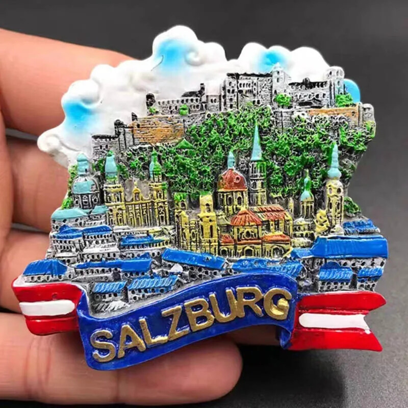 Design creativ Austria Viena Turism Peisaj Magnet de frigider 3D Magnet de frigider Autocolant Suvenir de călătorie Decorare bucătărie