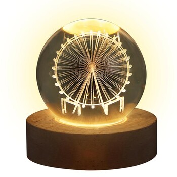 Κρυστάλλινη σφαίρα 6cm 3D Crystal Planet Night Light Χάραξη με λέιζερ Ηλιακό Σύστημα Globe Advanced Decoration Graduation Gift Astronomy