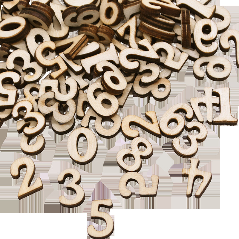 Произволни 100 броя дървени букви от английската азбука, цифри, инструмент за ранно обучение на бебето, скрапбукинг, занаят, Направи си сам, цифров дисплей с букви