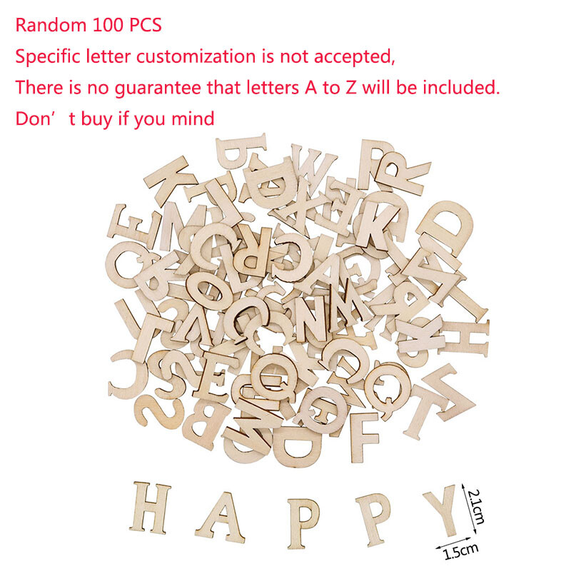 Произволни 100 броя дървени букви от английската азбука, цифри, инструмент за ранно обучение на бебето, скрапбукинг, занаят, Направи си сам, цифров дисплей с букви