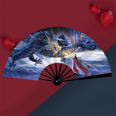 8-инчов сгъваем вентилатор в китайски стил Shanhaijing Hanfu Cheongsam Dance Performance Photography Prop Ancient Legends Folding Fan