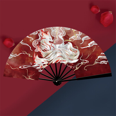 8-инчов сгъваем вентилатор в китайски стил Shanhaijing Hanfu Cheongsam Dance Performance Photography Prop Ancient Legends Folding Fan