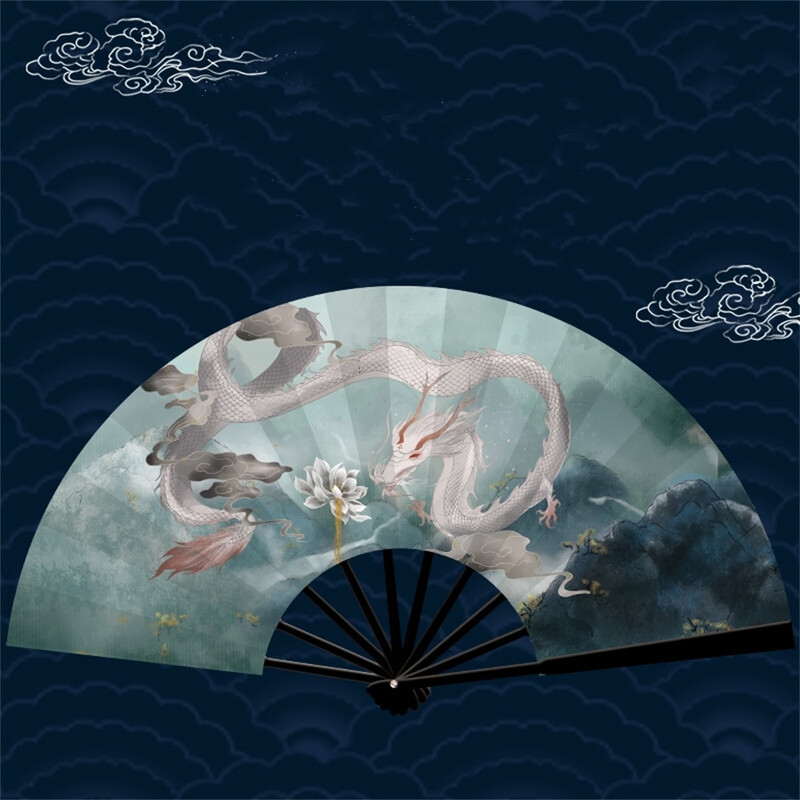 8-инчов сгъваем вентилатор в китайски стил Shanhaijing Hanfu Cheongsam Dance Performance Photography Prop Ancient Legends Folding Fan