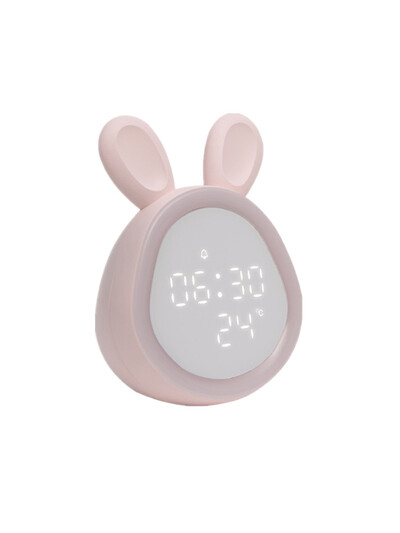 Vaikų mielas triušio žadintuvas su naktine šviesa be laipsnio pritemdymo LED skaitmeninis žadintuvas berniukams, mergaitėms