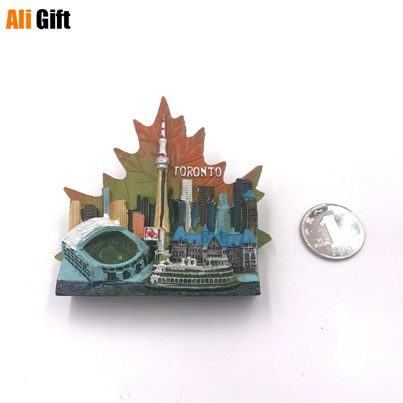 Canada 1 buc. Ofertă fierbinte Noua frunză de artar din Toronto 3D magneți pentru frigider suvenir de călătorie, colecție de autocolante magnetice pentru frigider