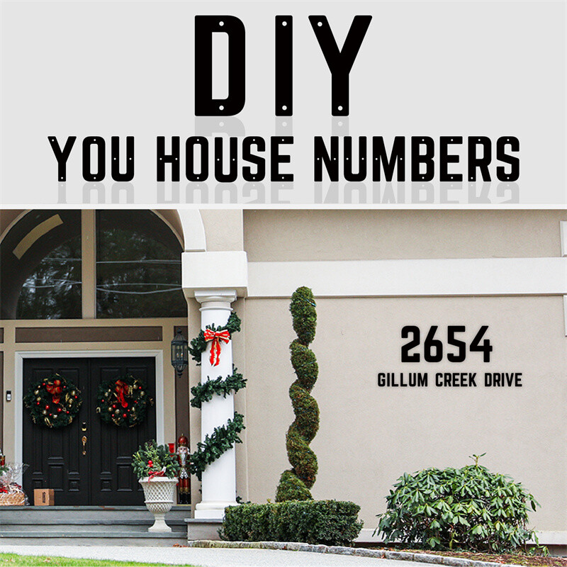 НОВ дизайн 3/4/5/6/7 инча декорация на стени на метални врати на къщи буква номер Знак Направи си сам Улични водоустойчиви табели табели табели