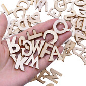 100бр. Случайни смесени дървени букви Азбука Английски номер Digtal Scrapbooking Arts Crafts Направи си сам Сватбени украшения Декорация