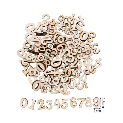 100бр. Случайни смесени дървени букви Азбука Английски номер Digtal Scrapbooking Arts Crafts Направи си сам Сватбени украшения Декорация