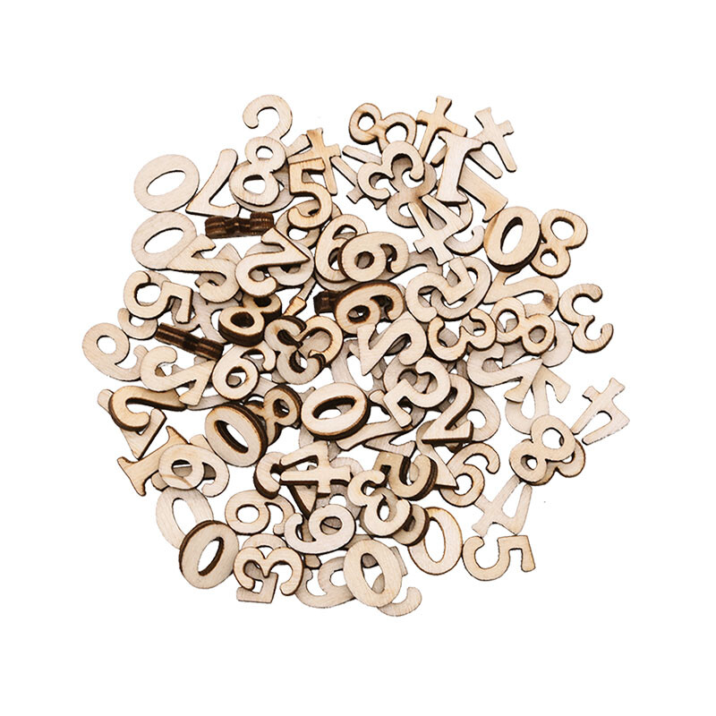 100бр. Случайни смесени дървени букви Азбука Английски номер Digtal Scrapbooking Arts Crafts Направи си сам Сватбени украшения Декорация