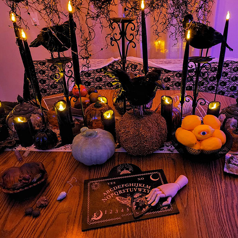 12-inčna drvena ploča s klatnom za proricanje Gravirana čarobna ploča Ouija ploča s metafizičkom porukom Komplet s vještičinom klatnom