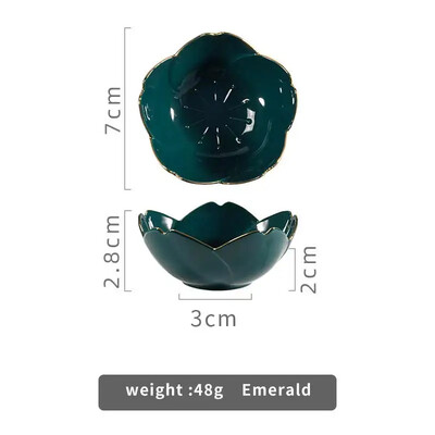 Сакура Керамично ястие Малко ястие в скандинавски стил Златна граница Чиния за подправки за сос Сладолед Плодова сала Закуски Кухненски принадлежности