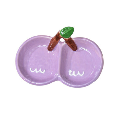 Двойна решетка за подправки с череши Домакинска керамика Чиния за потапяне в сос Креативна ресторантска купа за десерт Релефна посуда