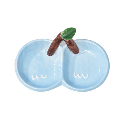 Двойна решетка за подправки с череши Домакинска керамика Чиния за потапяне в сос Креативна ресторантска купа за десерт Релефна посуда