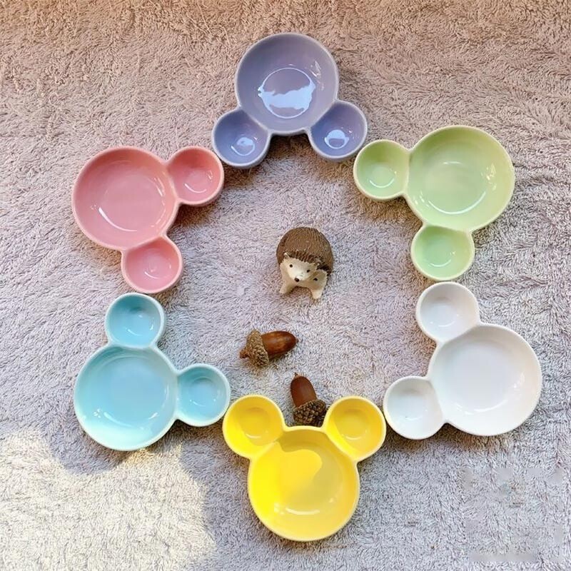 1 бр. Керамична чиния с анимационен стил Прекрасно домакинско ароматизирано ястие Кухненска чиния за закуски Ястие с подправки Десертна чиния в корейски стил