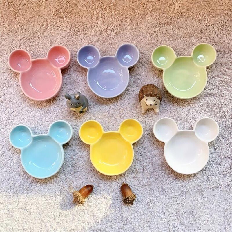 1 бр. Керамична чиния с анимационен стил Прекрасно домакинско ароматизирано ястие Кухненска чиния за закуски Ястие с подправки Десертна чиния в корейски стил