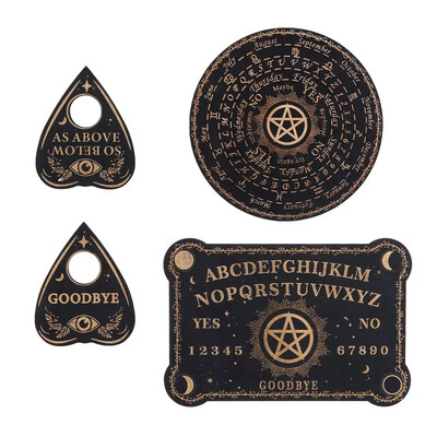 Нова дървена дъска с махало за гадаене Гравирана магическа дъска Ouija Табла с метафизично съобщение Комплект дъска с махало на вещицата