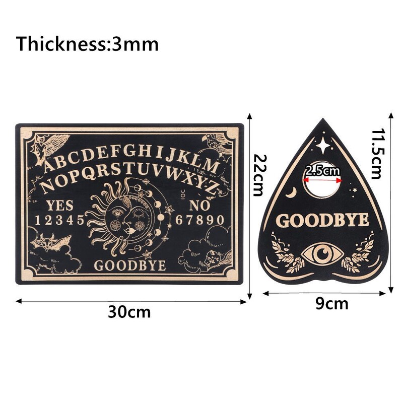 Нова дървена дъска с махало за гадаене Гравирана магическа дъска Ouija Табла с метафизично съобщение Комплект дъска с махало на вещицата