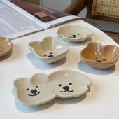 Керамична чиния за сос за потапяне Малка анимационна чиния за сос Домакински съд за соев сос