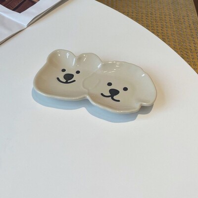 Керамична чиния за сос за потапяне Малка анимационна чиния за сос Домакински съд за соев сос