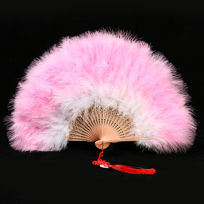 Удебелено ветрило от пера Cheongsam Catwalk Stage Performance Dance Fan Ancient Style Dance Fans Плюшено сгъваемо ветрило Реквизит Плюш