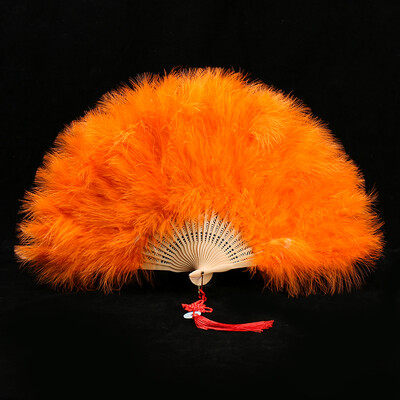 Удебелено ветрило от пера Cheongsam Catwalk Stage Performance Dance Fan Ancient Style Dance Fans Плюшено сгъваемо ветрило Реквизит Плюш