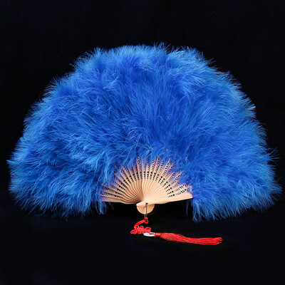 Удебелено ветрило от пера Cheongsam Catwalk Stage Performance Dance Fan Ancient Style Dance Fans Плюшено сгъваемо ветрило Реквизит Плюш