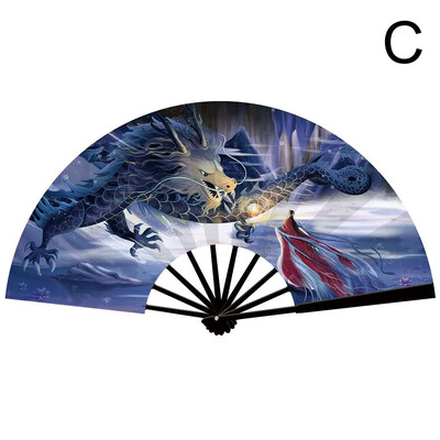 Голям сгъваем ръчен рейв вентилатор за жени/мъже китайски кунг фу тай чи бамбуков сгъваем вентилатор за парти декорации фестивал G K0W0