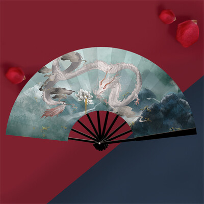 Китайски стил Shanhaijing Сгъваем вентилатор Hanfu Cheongsam Dance Stage Performance Фотография Реквизит Древни легенди Сгъваем вентилатор