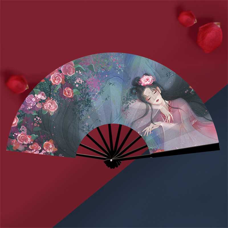 Китайски стил Shanhaijing Сгъваем вентилатор Hanfu Cheongsam Dance Stage Performance Фотография Реквизит Древни легенди Сгъваем вентилатор