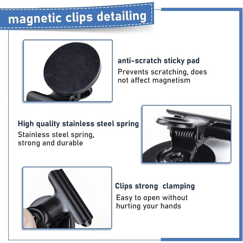 10 бр. Магнитни щипки Магнитите за хладилник имат лепкави подложки против надраскване, магнити за бяла дъска