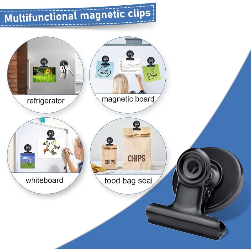 10 бр. Магнитни щипки Магнитите за хладилник имат лепкави подложки против надраскване, магнити за бяла дъска