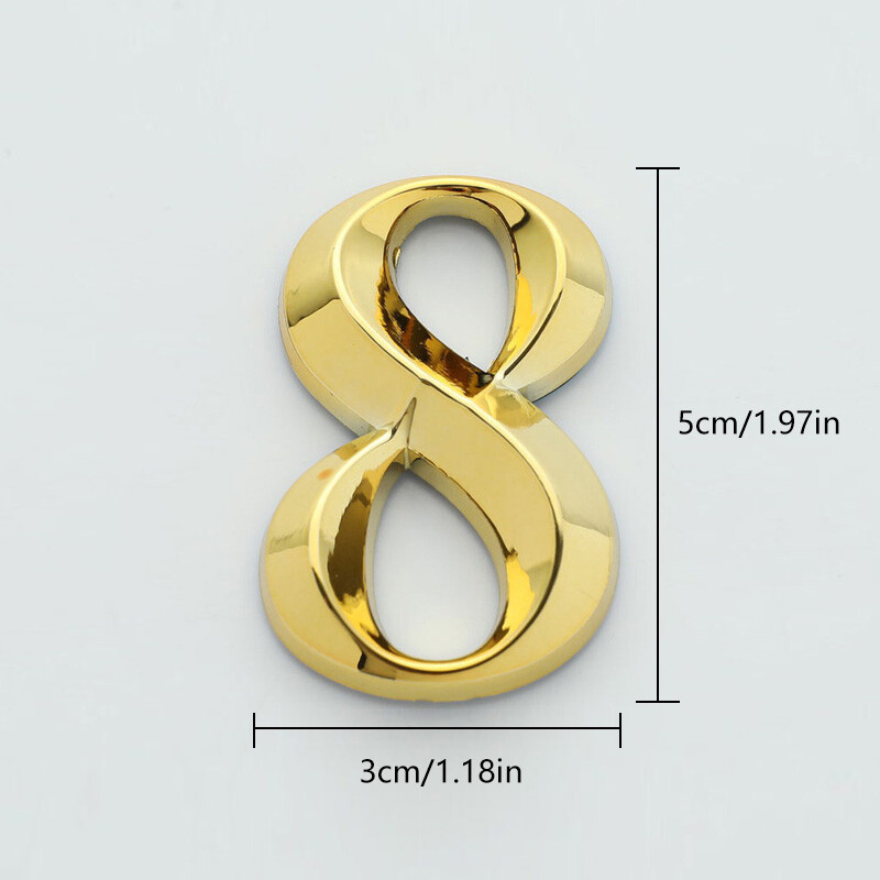 0-9 Naljepnica s kućnim brojem 3D zlatne boje Samoljepljiva ploča s natpisom na vratima Broj apartmana Hotelska vrata Uredska adresa Ulična ploča s naljepnicom