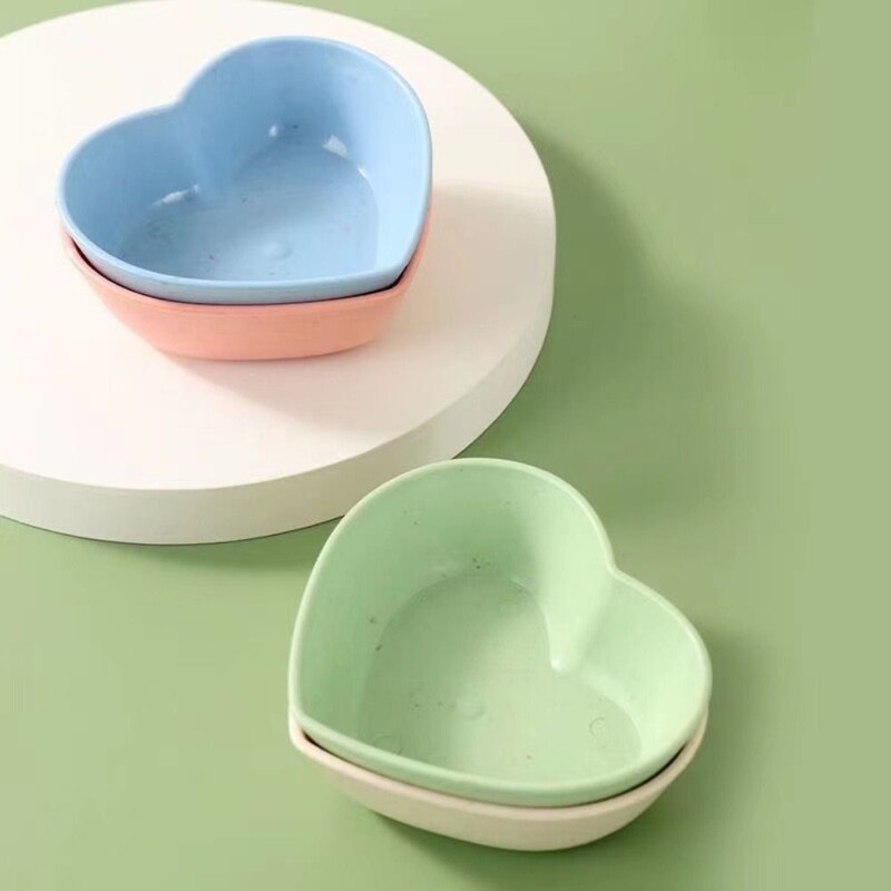 10 бр. Разградим съд с подправки във формата на сърце Лека купа за потапяне против капки Пшенична слама Ястия за сос Подправка