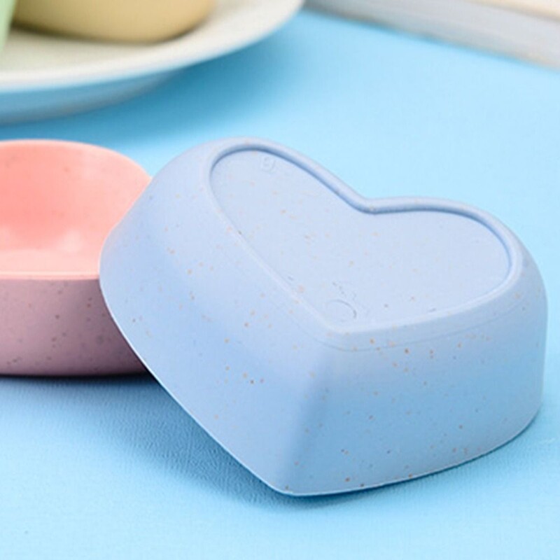 10 бр. Разградим съд с подправки във формата на сърце Лека купа за потапяне против капки Пшенична слама Ястия за сос Подправка