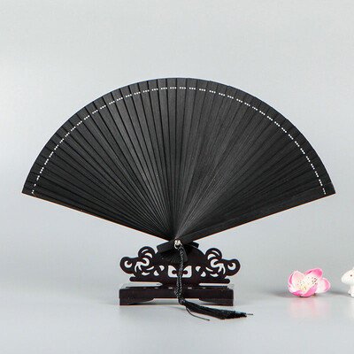 Sklopiva lepeza od kineskog bambusa Klasične, elegantne ručne lepeze Performance Rekvizite Puna boja Ventilator Potrepštine za uređenje doma Vjenčani suvenir