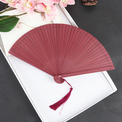 Sklopiva lepeza od kineskog bambusa Klasične, elegantne ručne lepeze Performance Rekvizite Puna boja Ventilator Potrepštine za uređenje doma Vjenčani suvenir