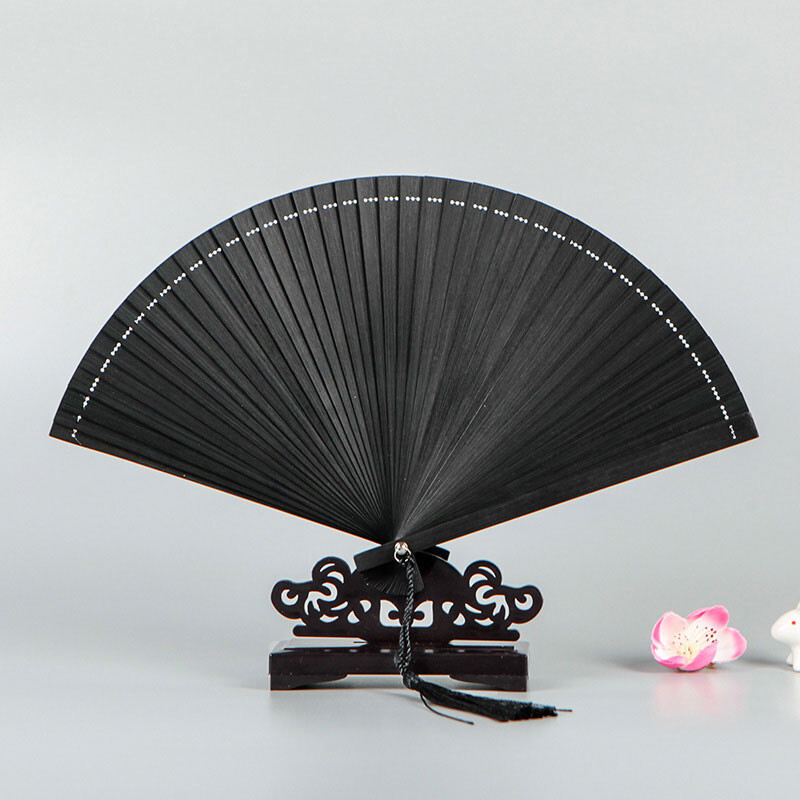 Sklopiva lepeza od kineskog bambusa Klasične, elegantne ručne lepeze Performance Rekvizite Puna boja Ventilator Potrepštine za uređenje doma Vjenčani suvenir