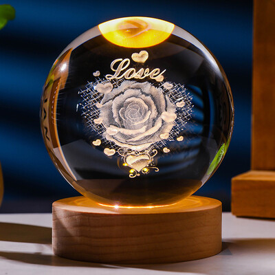 3D-kristallkuul, kristallplaneet, lasergraveeritud päikesesüsteemi maakera astronoomia kingitus sünnipäevaks klaaskera kodukaunistus