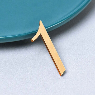 Акрилен номер на къща Външни златисто сребърни самозалепващи се букви Номера на вратите на апартамента Стикери Табела Пощенска кутия Адресен знак #0-9