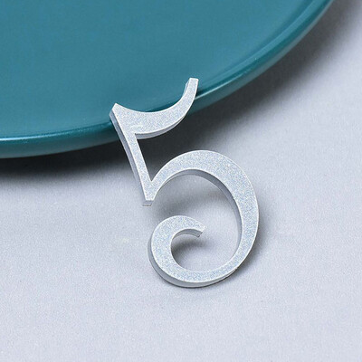 Акрилен номер на къща Външни златисто сребърни самозалепващи се букви Номера на вратите на апартамента Стикери Табела Пощенска кутия Адресен знак #0-9