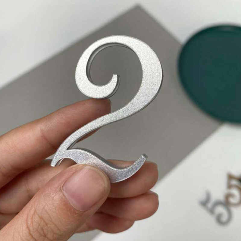 Акрилен номер на къща Външни златисто сребърни самозалепващи се букви Номера на вратите на апартамента Стикери Табела Пощенска кутия Адресен знак #0-9