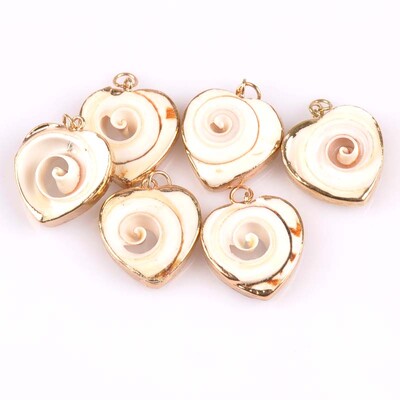 20-40 mm mišinys Natural Shell Paauksuotas, skirtas "pasidaryk pats" rankų darbo pakabukui SeaShells Namų apdaila 5vnt TRS0251