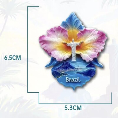 Южна Америка, Бразилия, смола, 3D магнити за хладилник, туристически сувенир, стикер за хладилник, ръкоделие, подарък, декорация, артикули